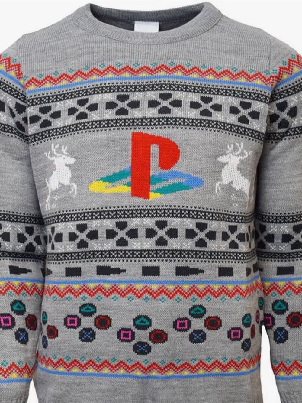 Numskull Unisex Official PlayStation Console Knitted Christmas Sweater - size M